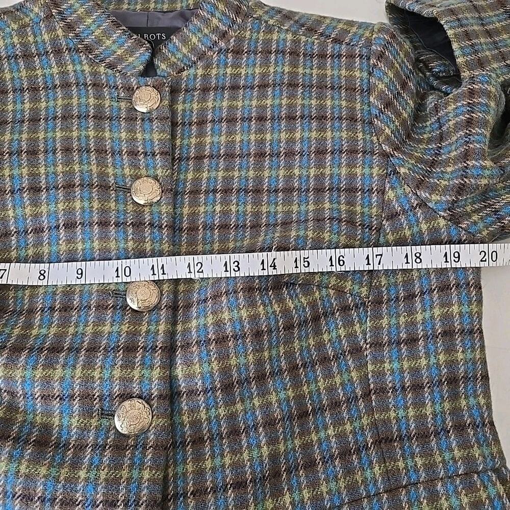 Talbots 10P Petite Plaid Wool Blend Blazer Jacket NWT Gold Button Office Capsule - Picture 5 of 8